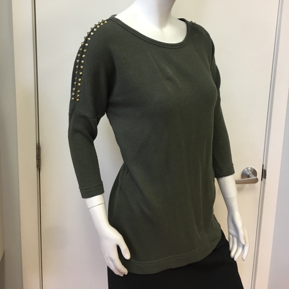 Forever 21 Studded Olive Green Sweater Small